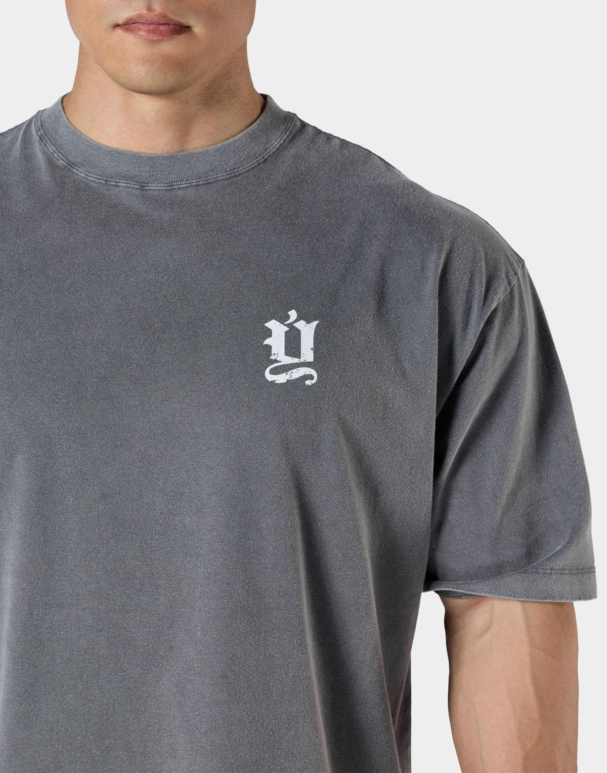 Old Ý Graphic Vintage Big T-Shirt - D.Grey