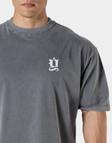 Old Ý Graphic Vintage Big T-Shirt - D.Grey