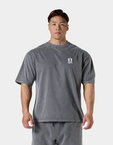Old Ý Graphic Vintage Big T-Shirt - D.Grey
