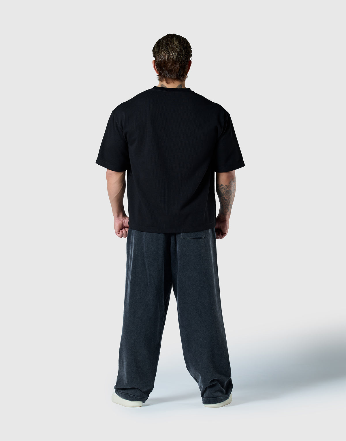 Script Logo Henry Neck T-Shirt - Black