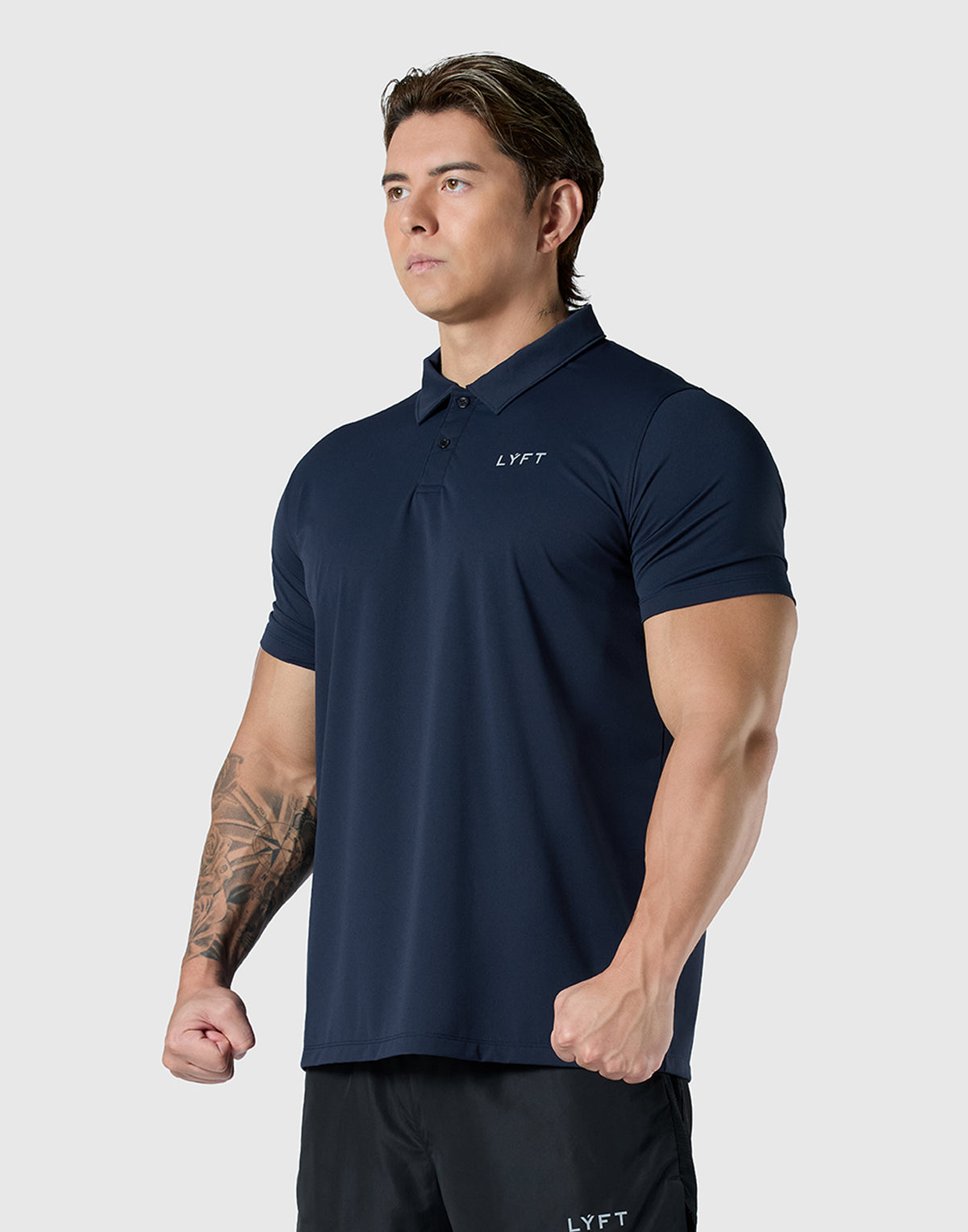 LÝFT Nylon Polo Shirt - Navy
