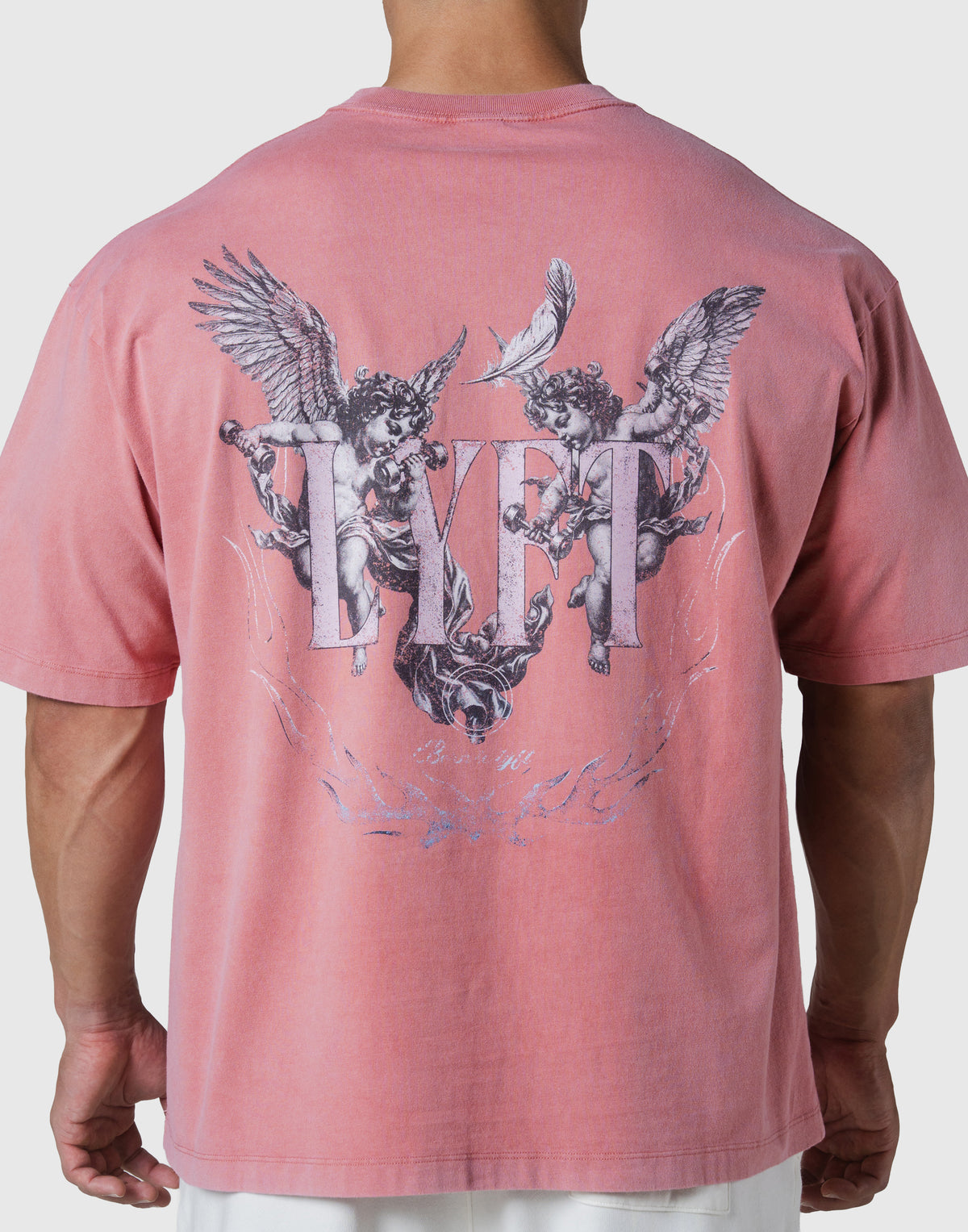 Angel Graphic Vintage Big T-Shirt - Pink