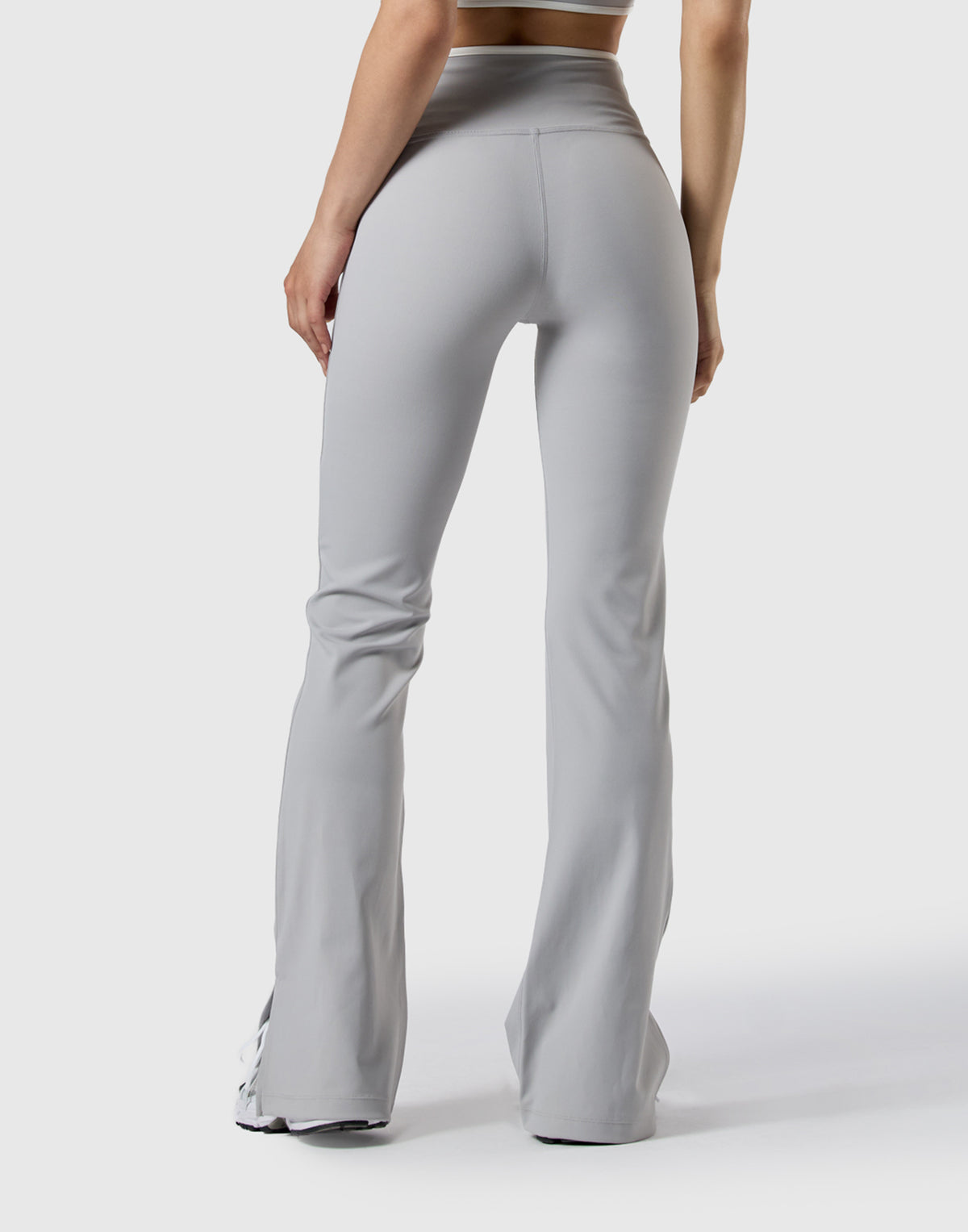 Wrap Over Flare Leggings - Grey