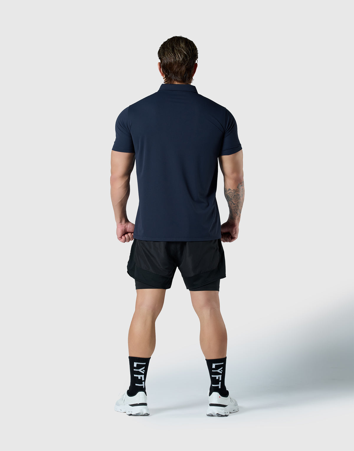 LÝFT Nylon Polo Shirt - Navy