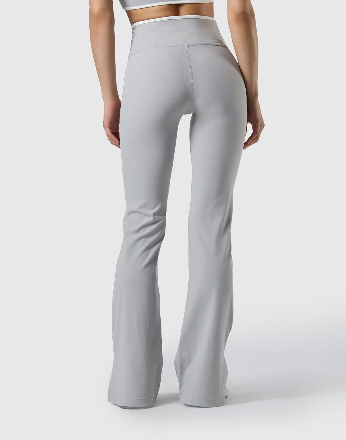 Wrap Over Flare Leggings - Grey