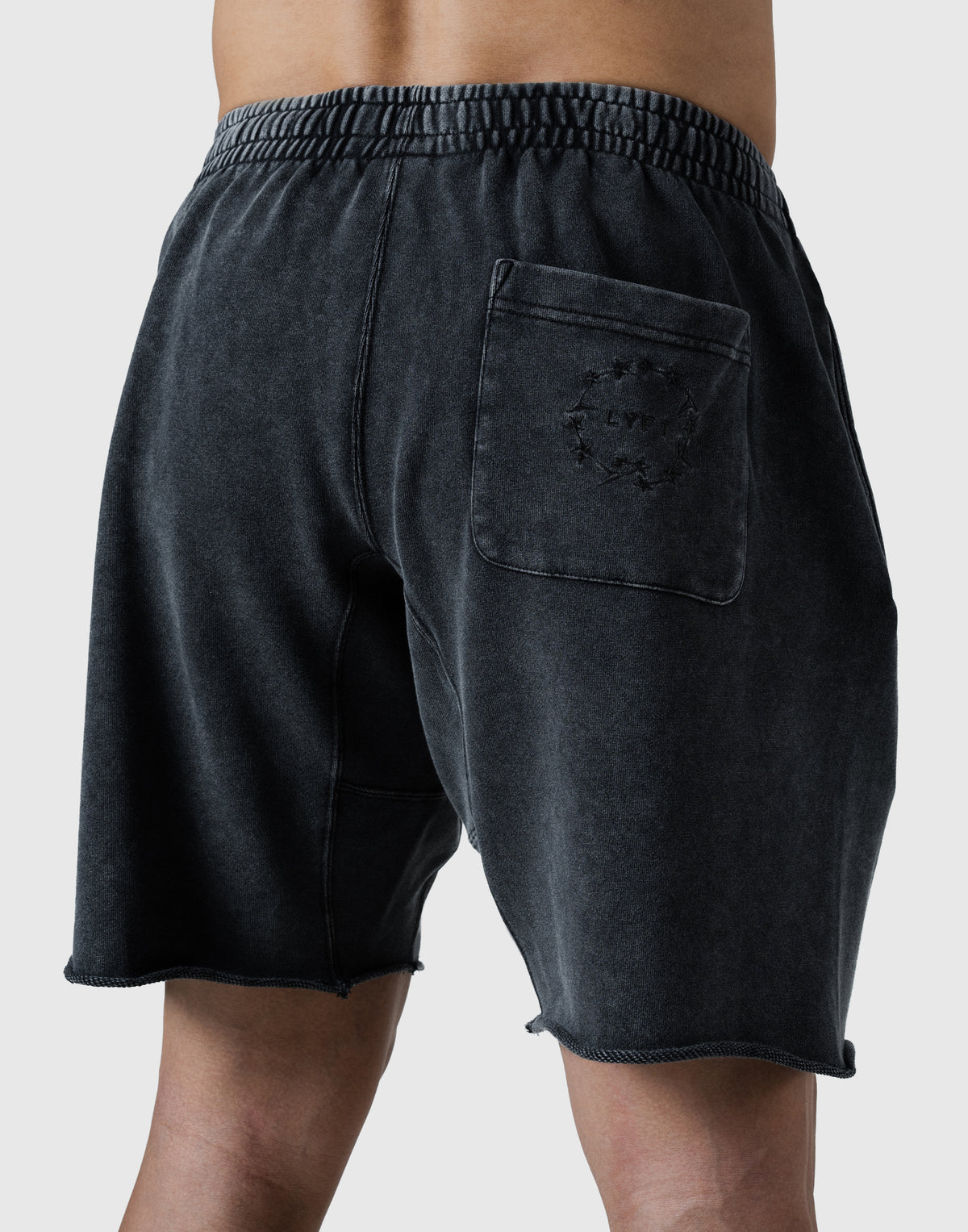 LÝFT Logo Vintage Cut-Off Sweat Shorts - Black