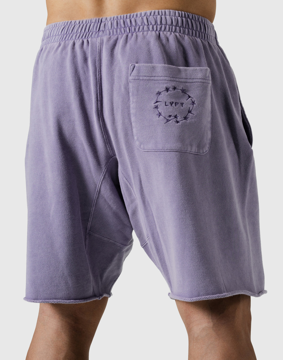 LÝFT Logo Vintage Cut-Off Sweat Shorts - Purple