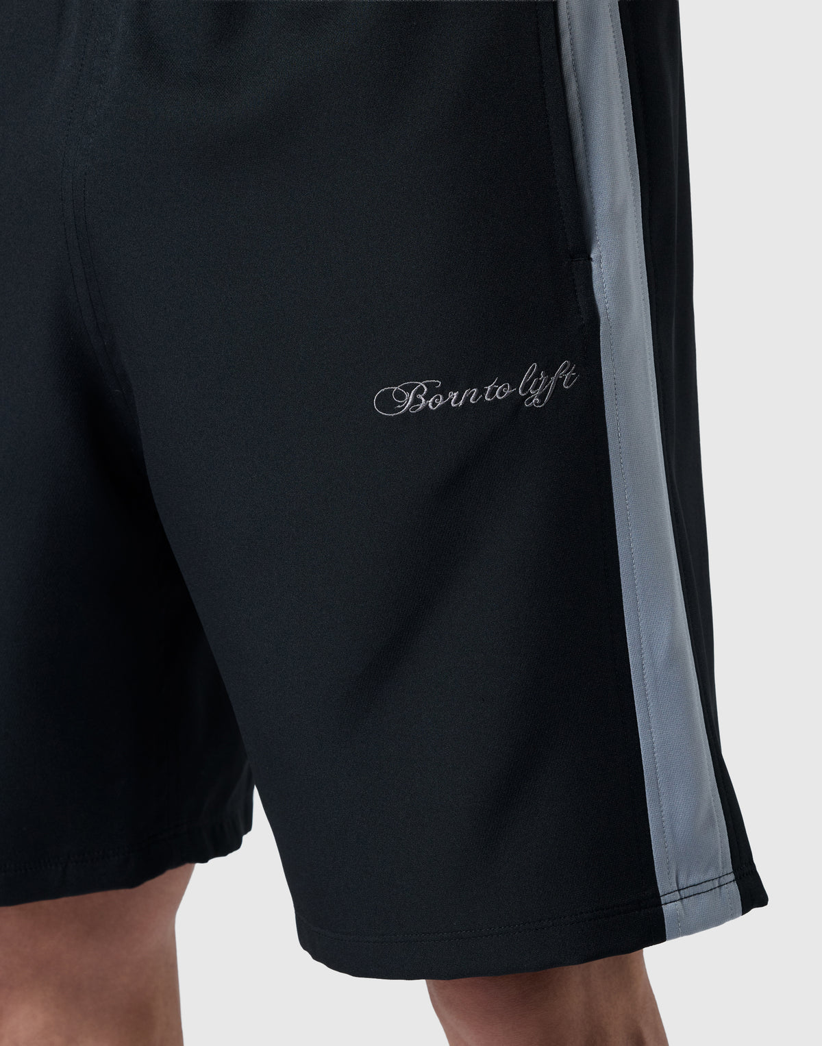 Script Logo Side Line Shorts - Black