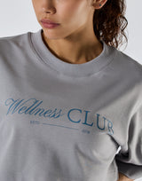 Wellness Club Logo Cropped T-Shirt - Grey