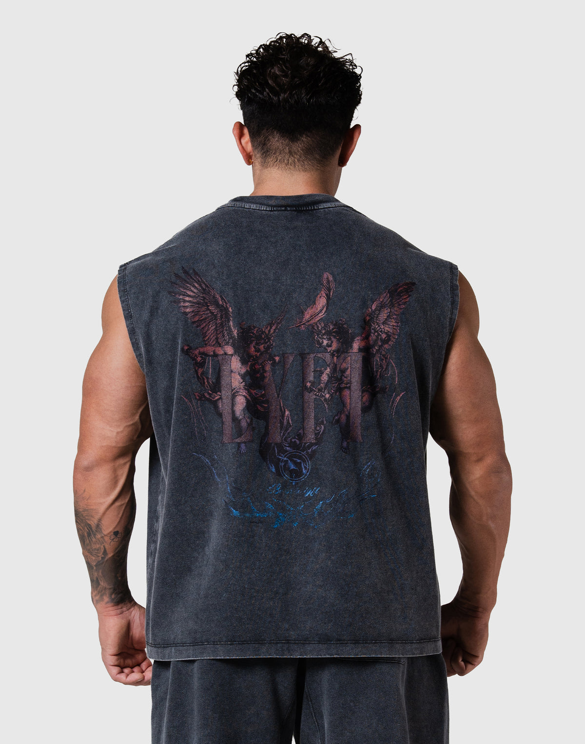 Angel Graphic Vintage Tanktop - Black