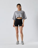 Wellness Club Logo Cropped T-Shirt - Grey