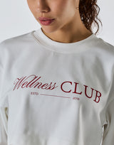 Wellness Club Logo Cropped T-Shirt - White