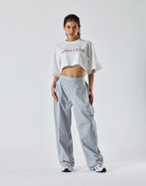 Wellness Club Logo Cropped T-Shirt - White