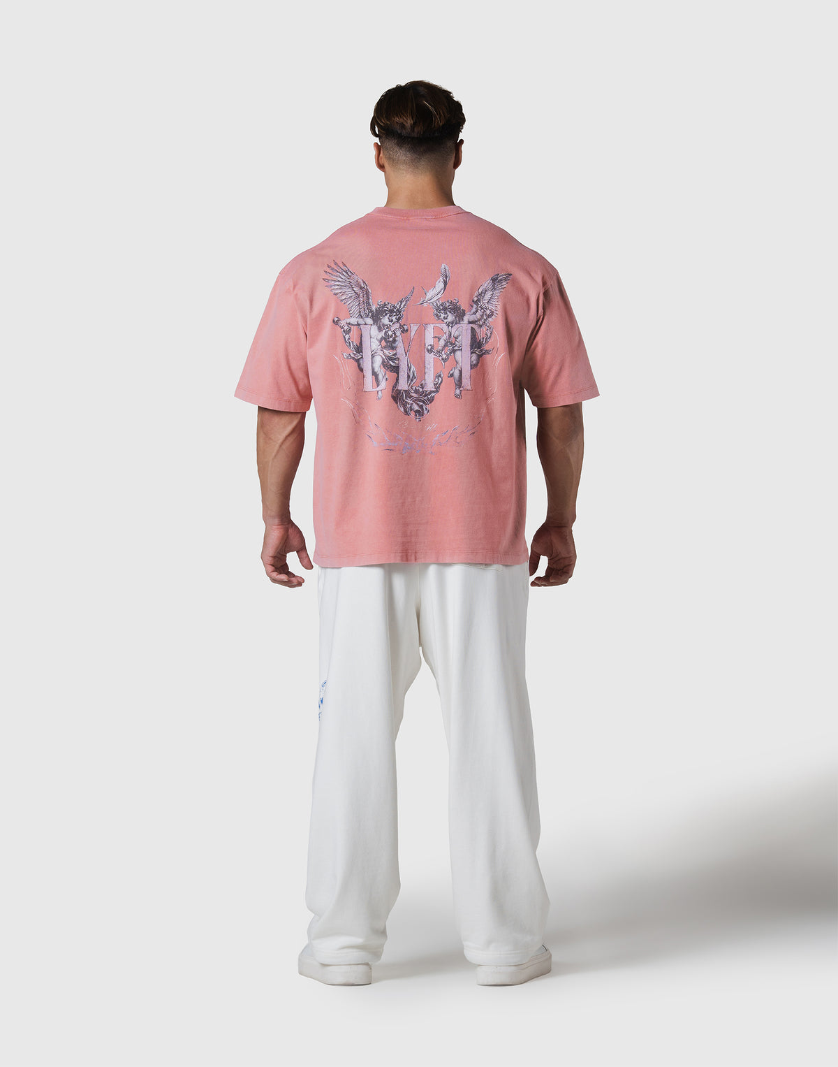 Angel Graphic Vintage Big T-Shirt - Pink