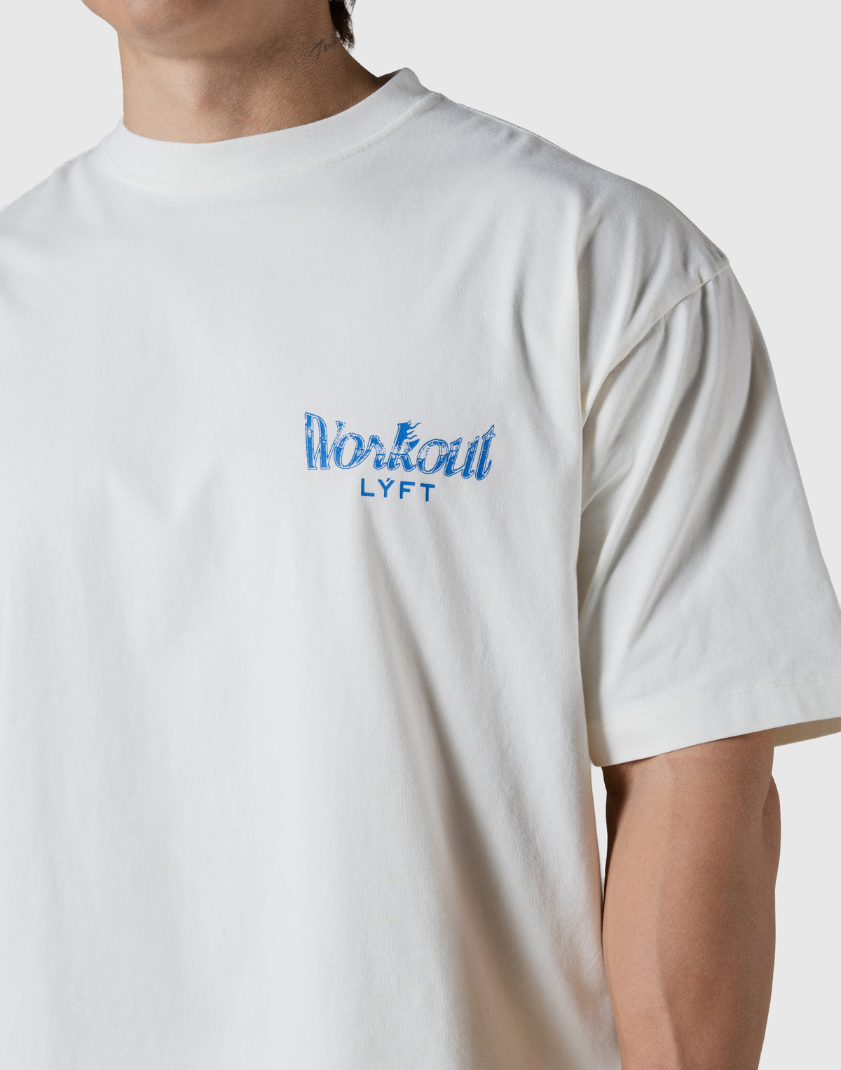 Work Out Graphic Vintage Big T-Shirt - Ivory