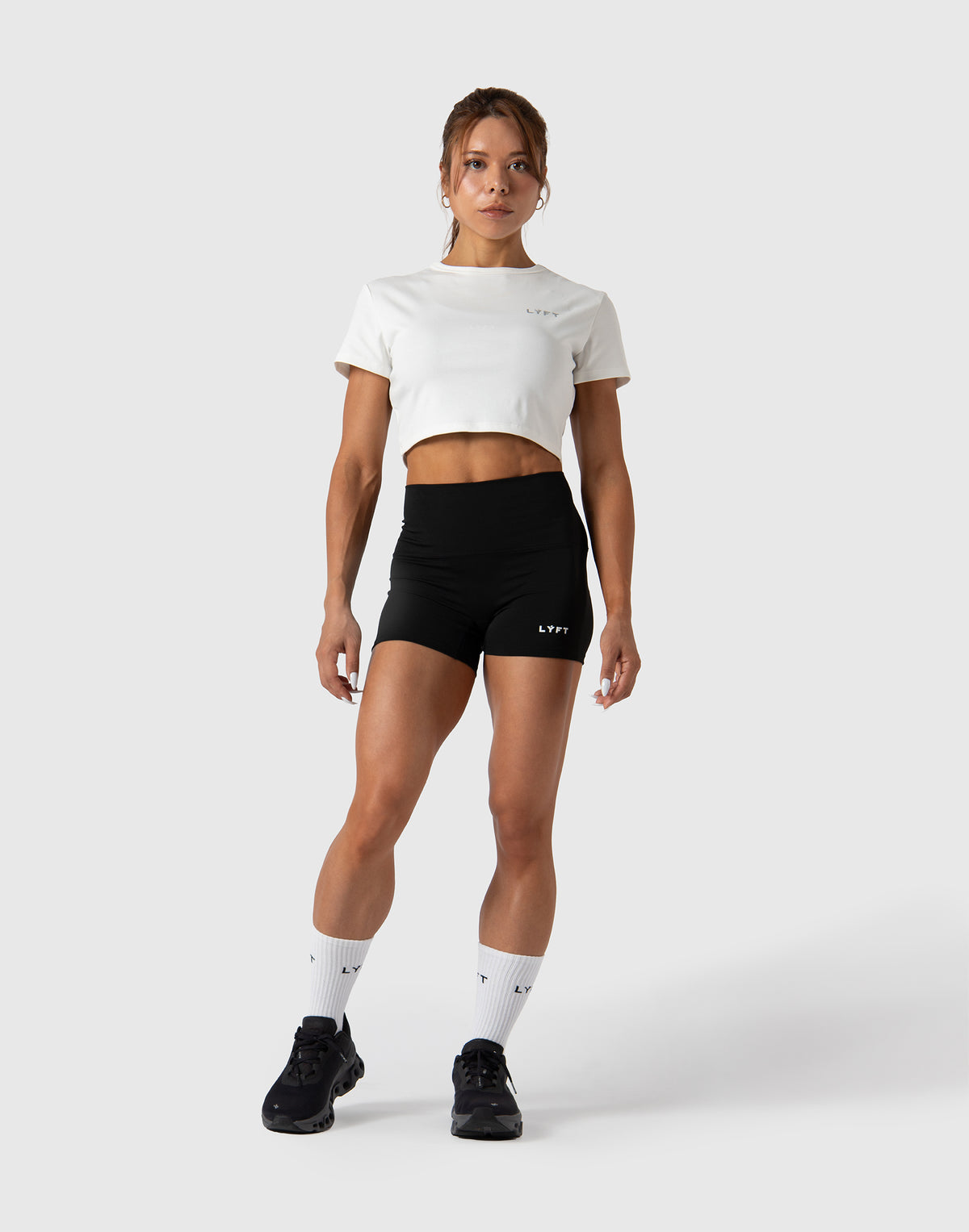 LÝFT Logo Short Length T-Shirt - White