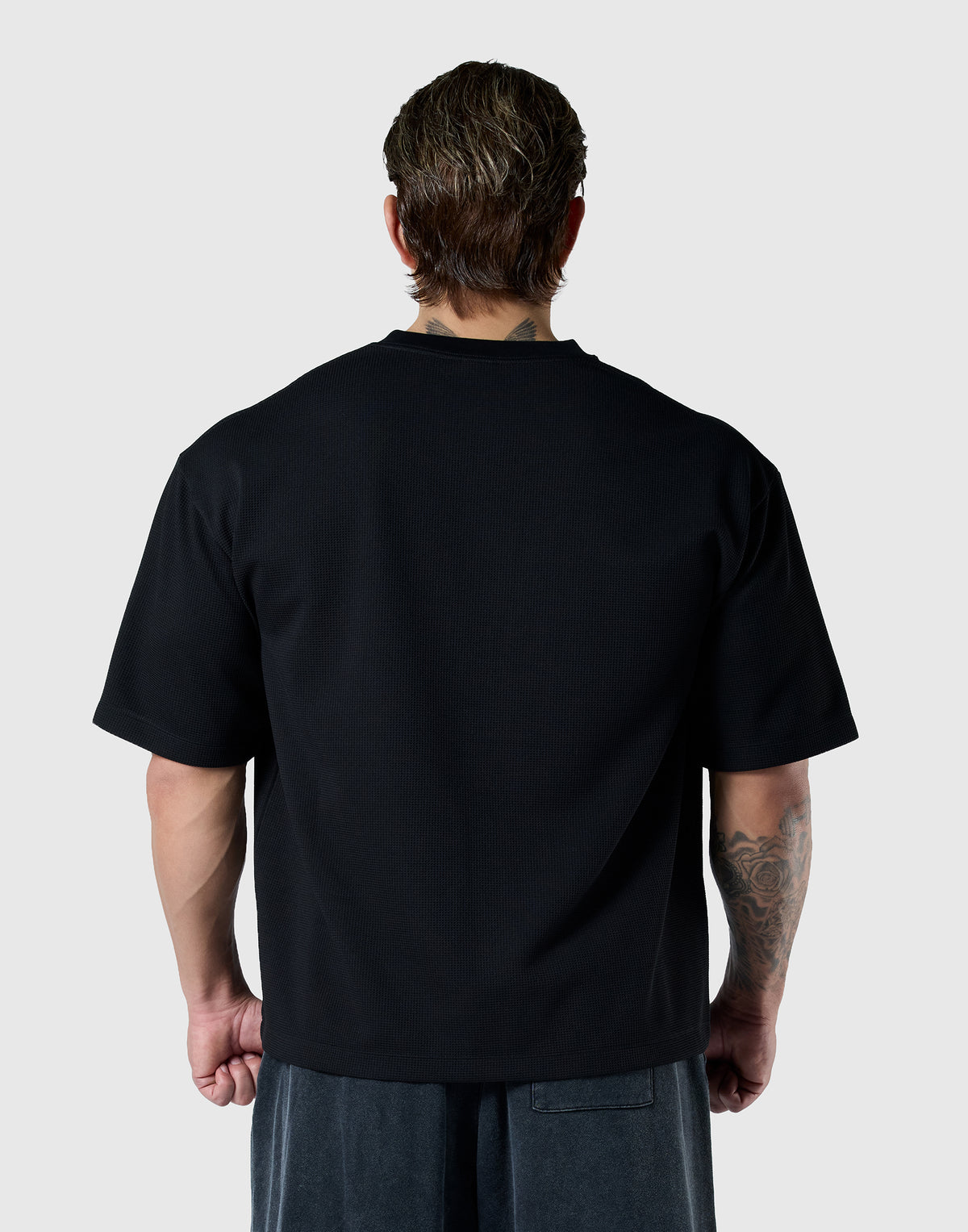 Script Logo Henry Neck T-Shirt - Black