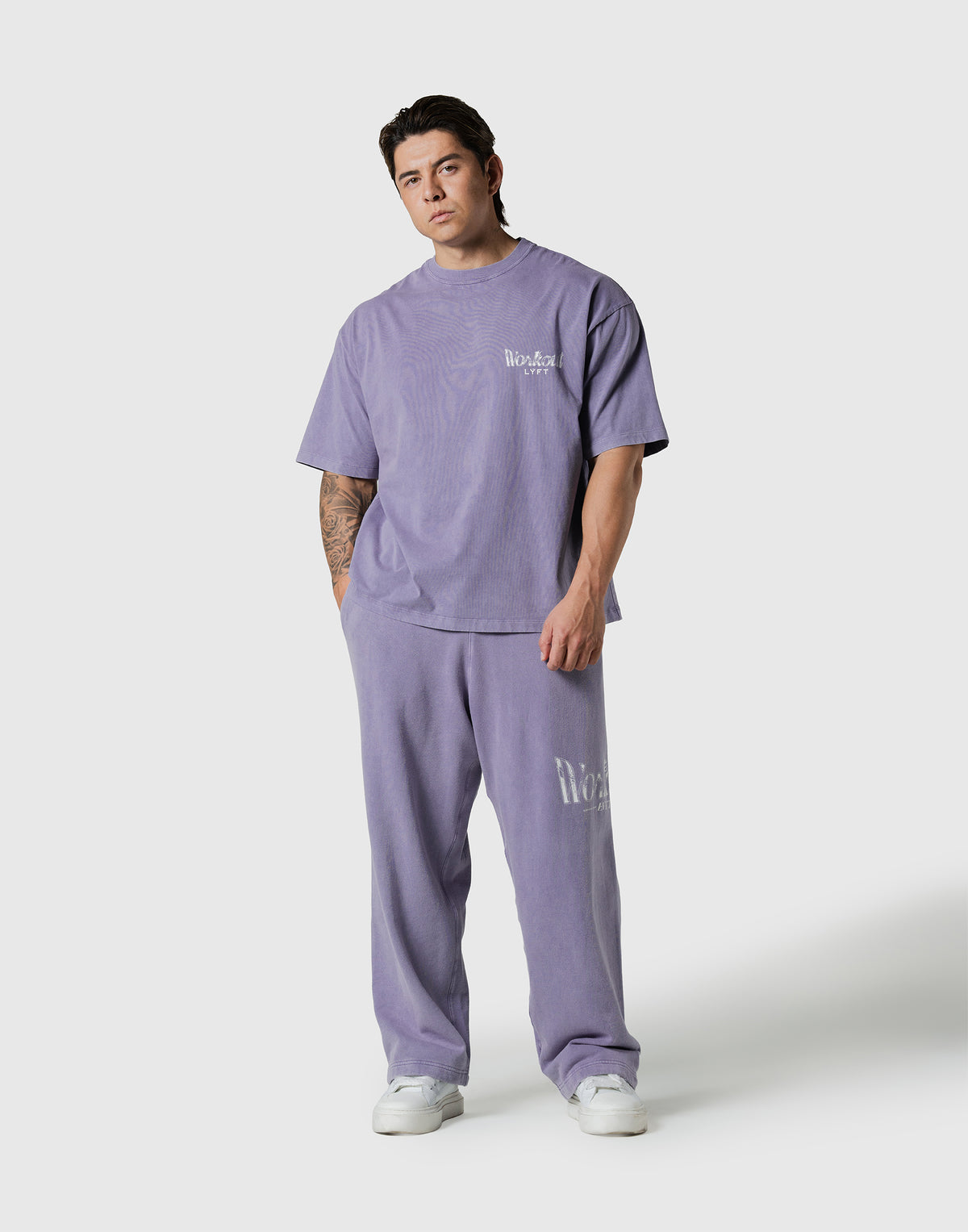Work Out Graphic Vintage Big T-Shirt - Purple
