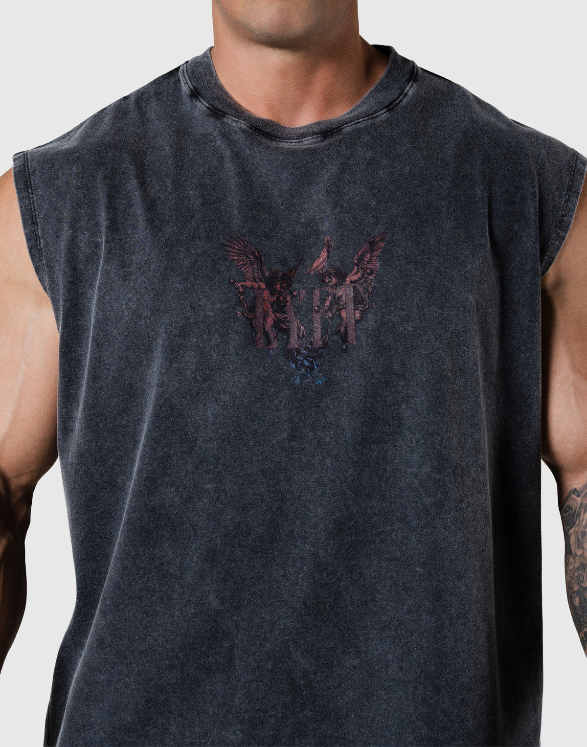 Angel Graphic Vintage Tanktop - Black