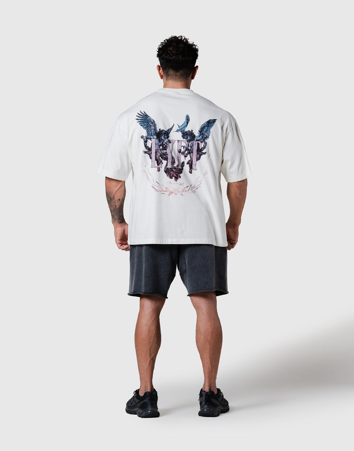 Angel Graphic Vintage Big T-Shirt - Ivory