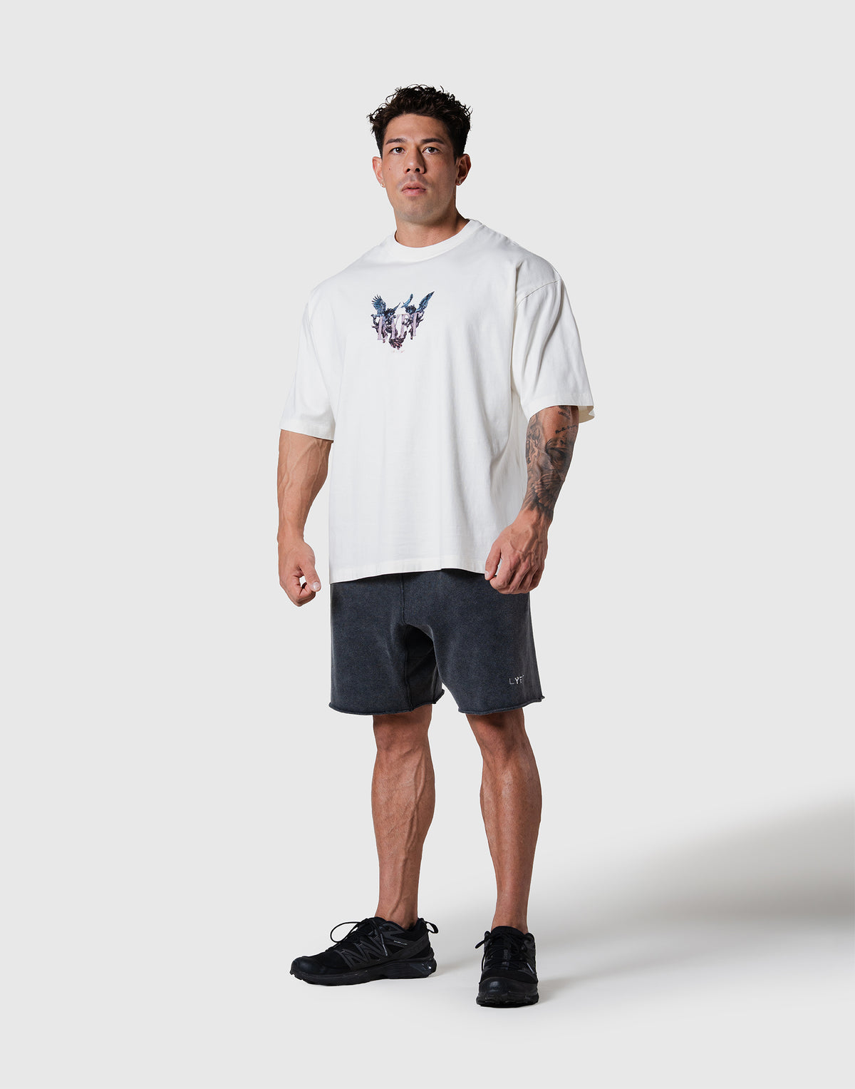 Angel Graphic Vintage Big T-Shirt - Ivory