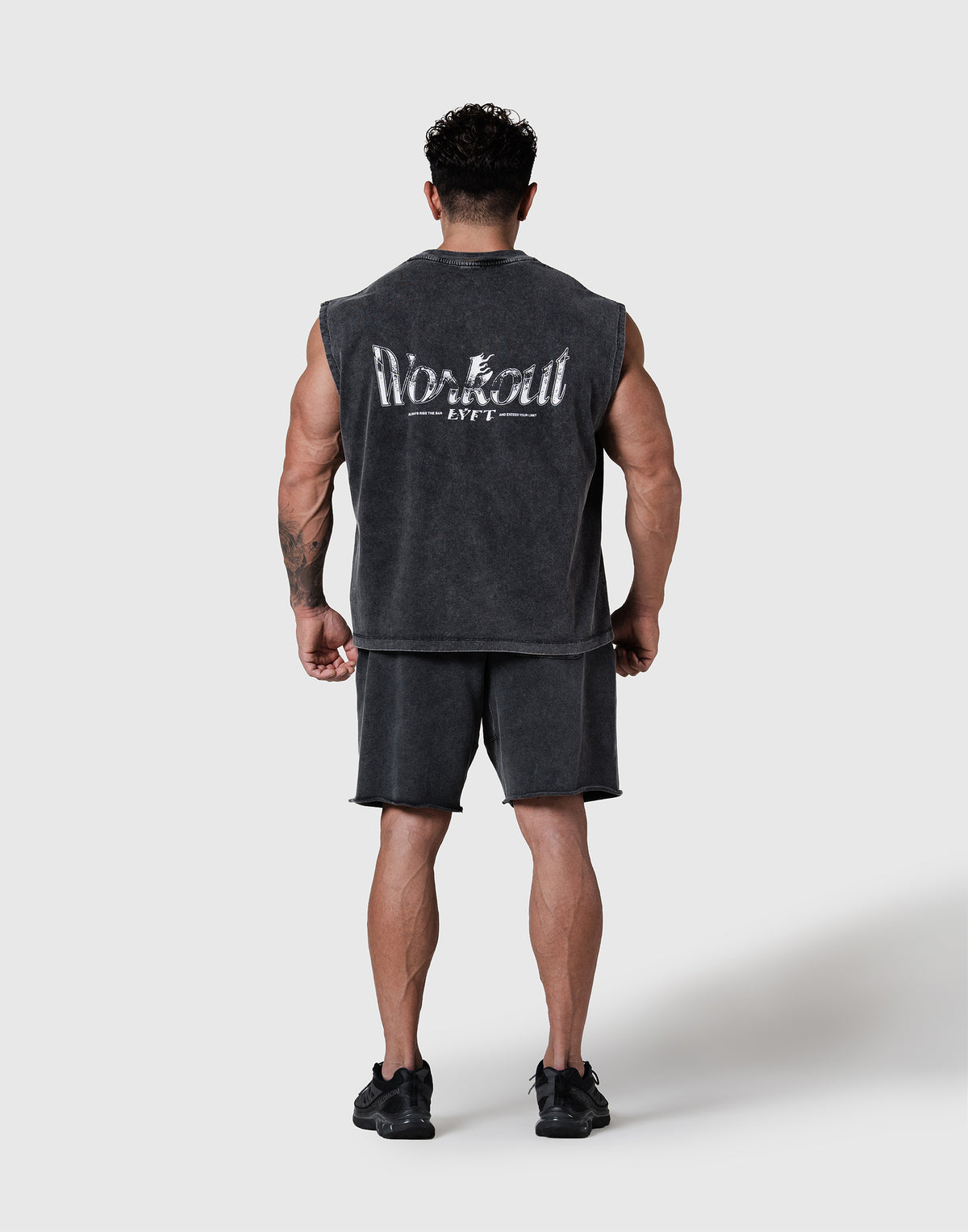 Work Out Graphic Vintage Tanktop - Black