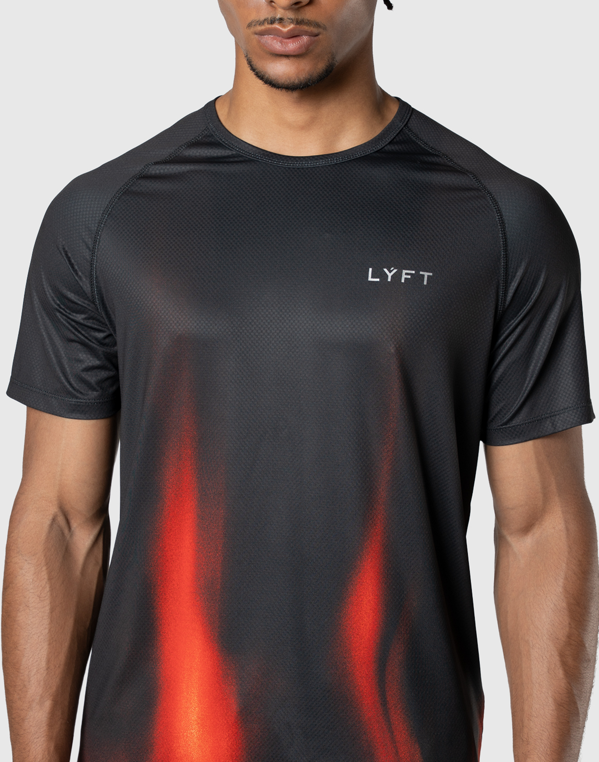 Fire Print Slim Fit Stretch T-Shirt - Black Special