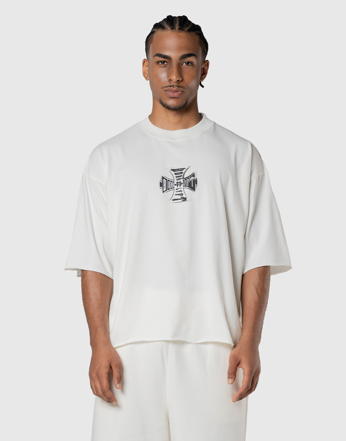 Iron Cross Logo Vintage Big T-Shirt - Ivory