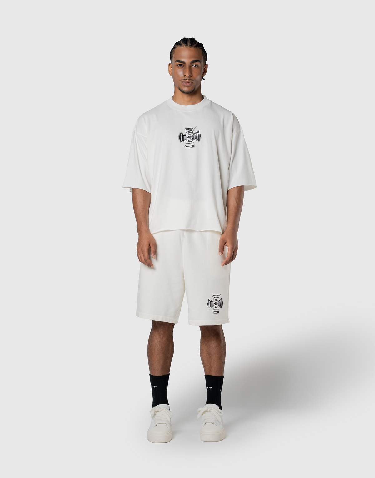 Iron Cross Logo Vintage Big T-Shirt - Ivory