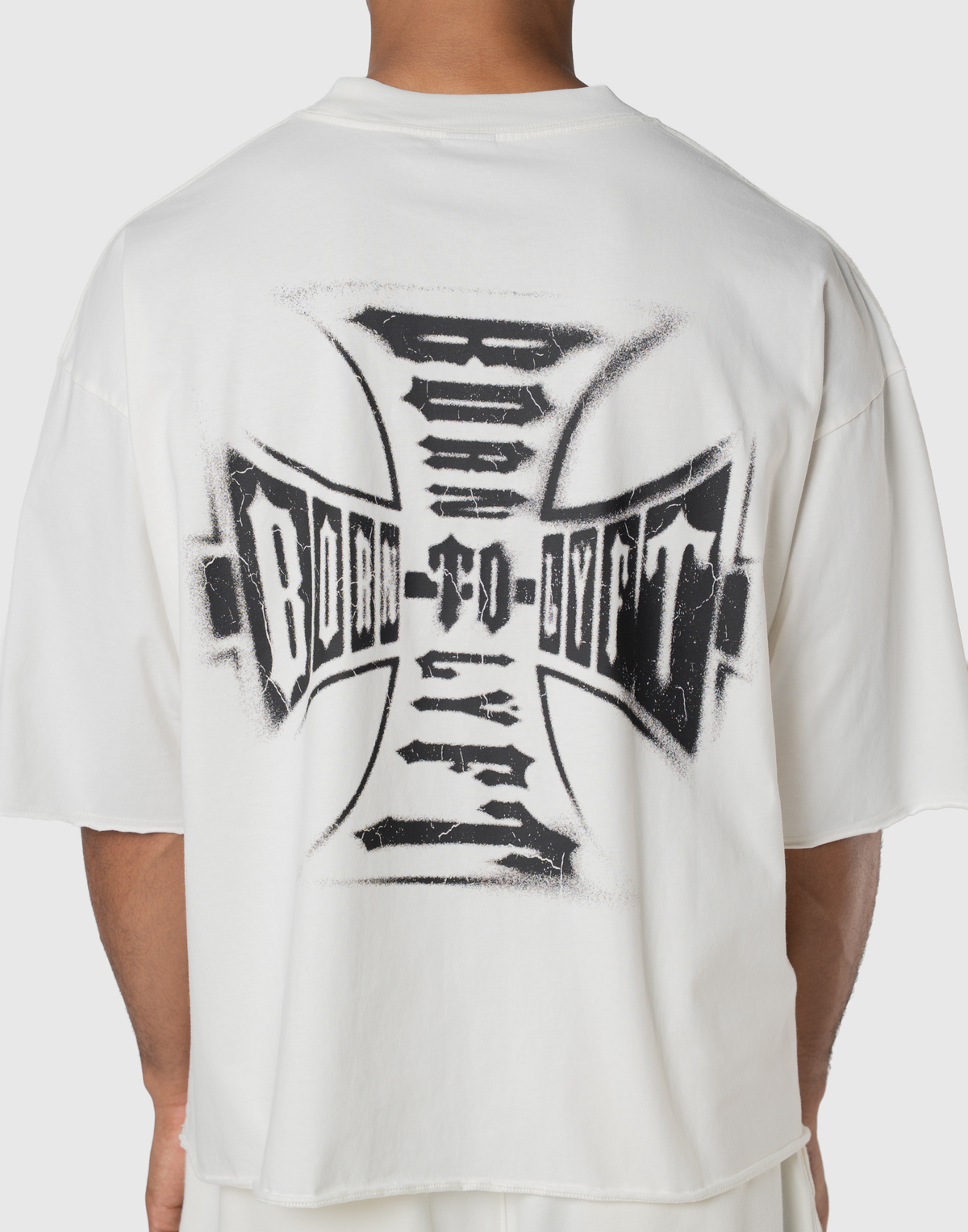 Iron Cross Logo Vintage Big T-Shirt - Ivory