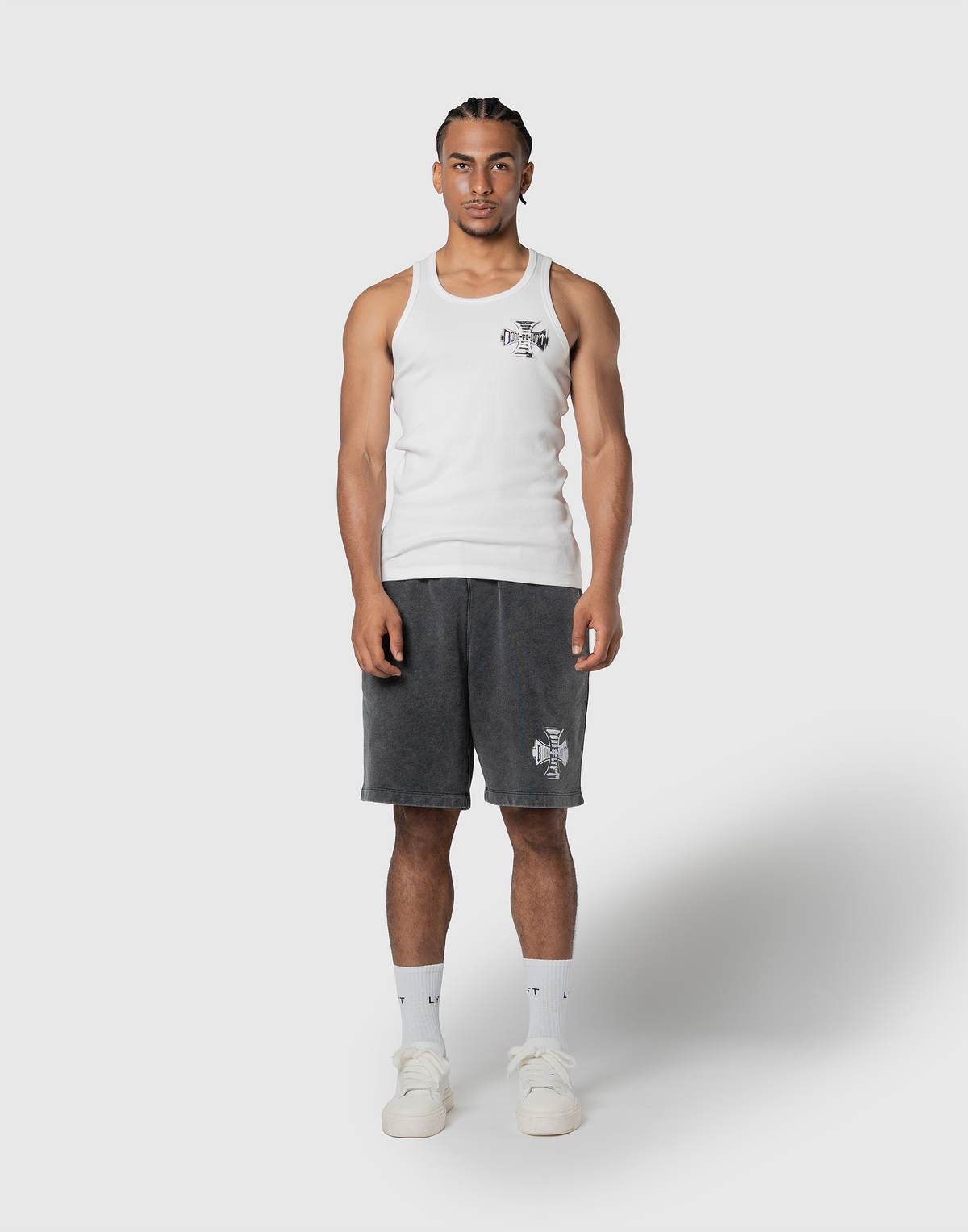Iron Cross Logo Rib Tanktop - White