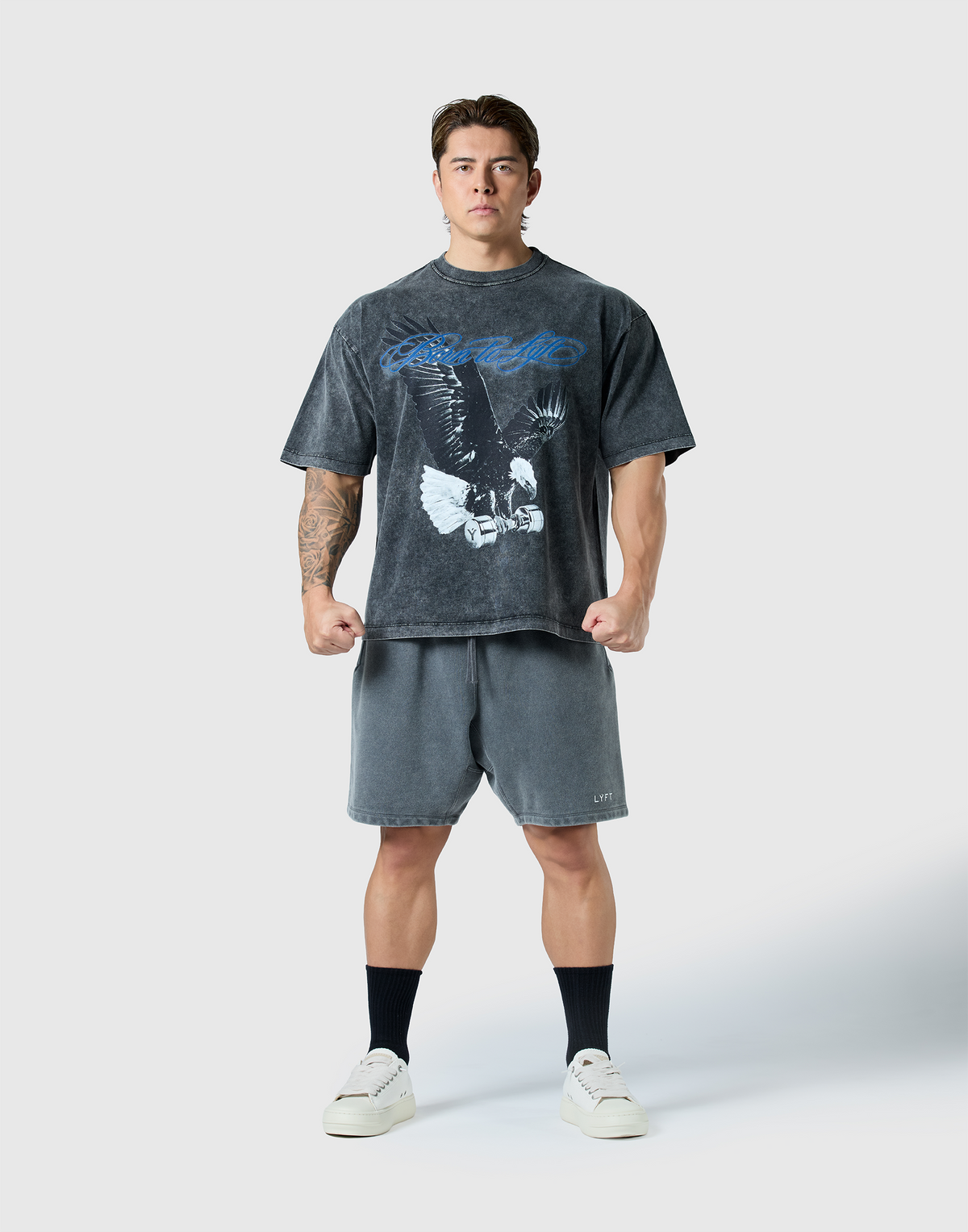 Iron Eagle Graphic Vintage Big T-Shirt - Black