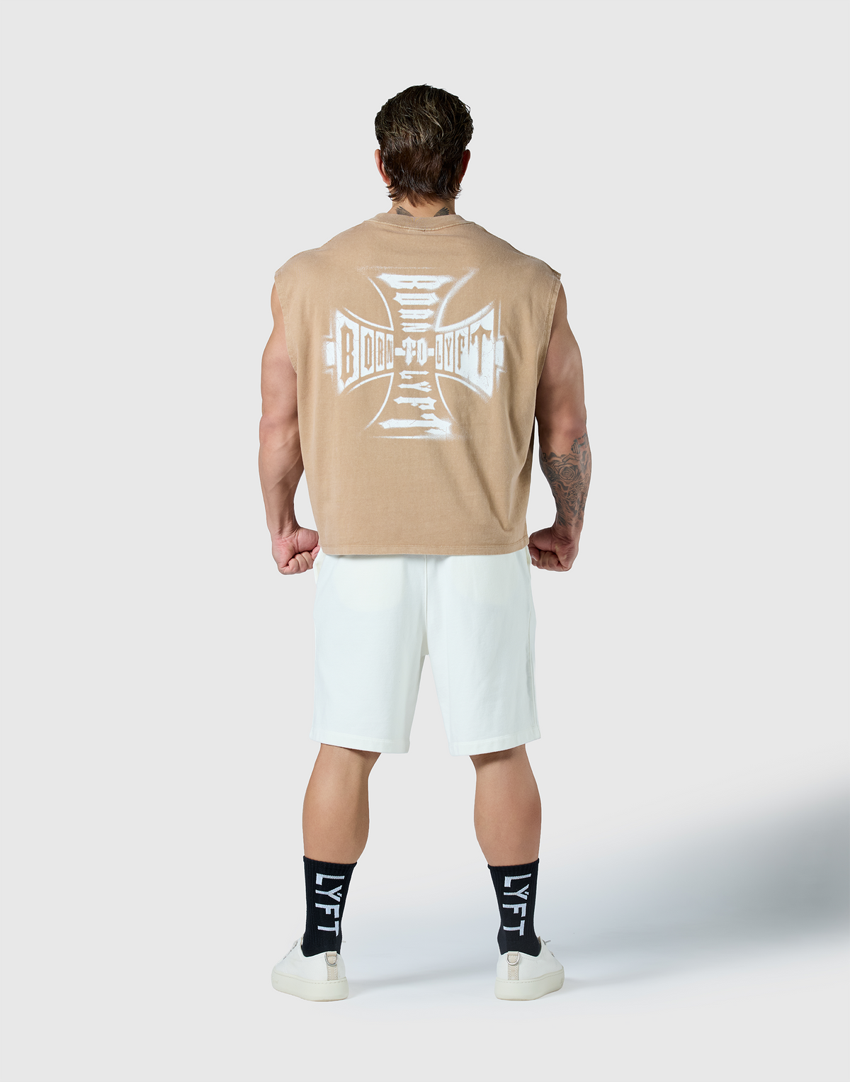 Iron Cross Logo Vintage Tanktop - Brown