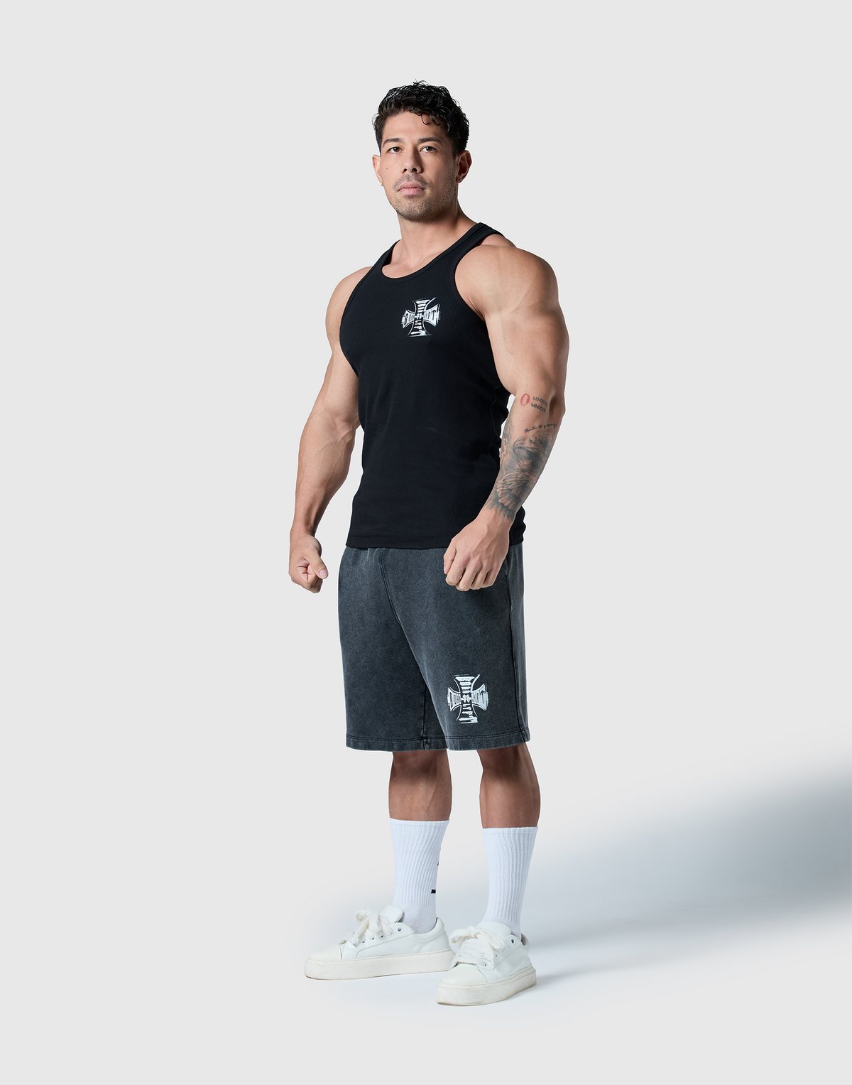 Iron Cross Logo Rib Tanktop - Black
