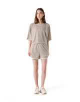 Batwing Sleeve Pile T-Shirt - Beige