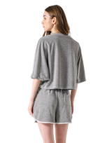 Batwing Sleeve Pile T-Shirt - Grey