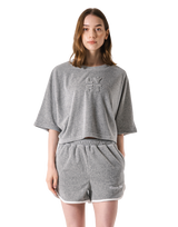 Batwing Sleeve Pile T-Shirt - Grey