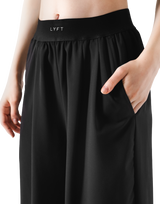 Jacquard Wide Easy Pants - Black