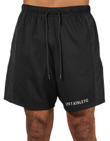 Side Mesh Pattern Shorts - Black