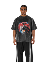 Panther Graphic Vintage Big T-Shirt - Black
