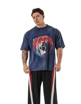 Panther Graphic Vintage Big T-Shirt - Navy