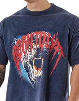 Panther Graphic Vintage Big T-Shirt - Navy