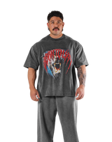 Panther Graphic Vintage Big T-Shirt - D.Grey