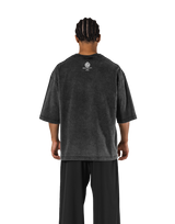 Dumbbells Graphic Vintage Extra Big T-Shirt - Black