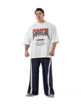 Dumbbells Graphic Vintage Extra Big T-Shirt - Ivory