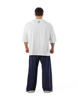 Dumbbells Graphic Vintage Extra Big T-Shirt - Ivory