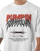 Dumbbells Graphic Vintage Extra Big T-Shirt - Ivory