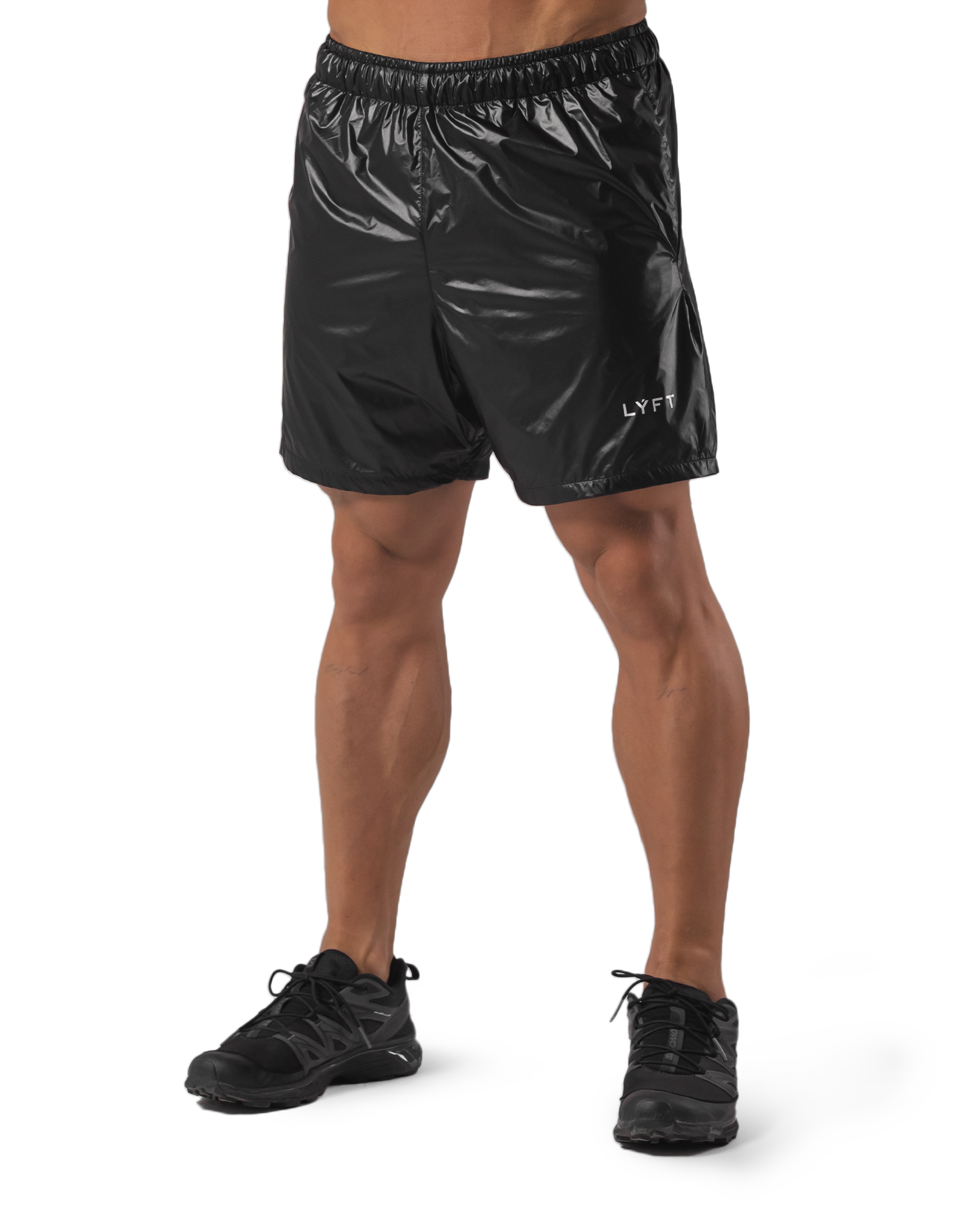 Glossy LÝFT Logo Shorts - Black