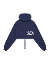 LÝFT × WIND AND SEA Wide Cropped Hoodie - Navy