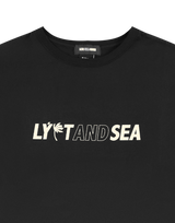 LÝFT × WIND AND SEA Limited Logo Wide Cropped T-Shirt - Black